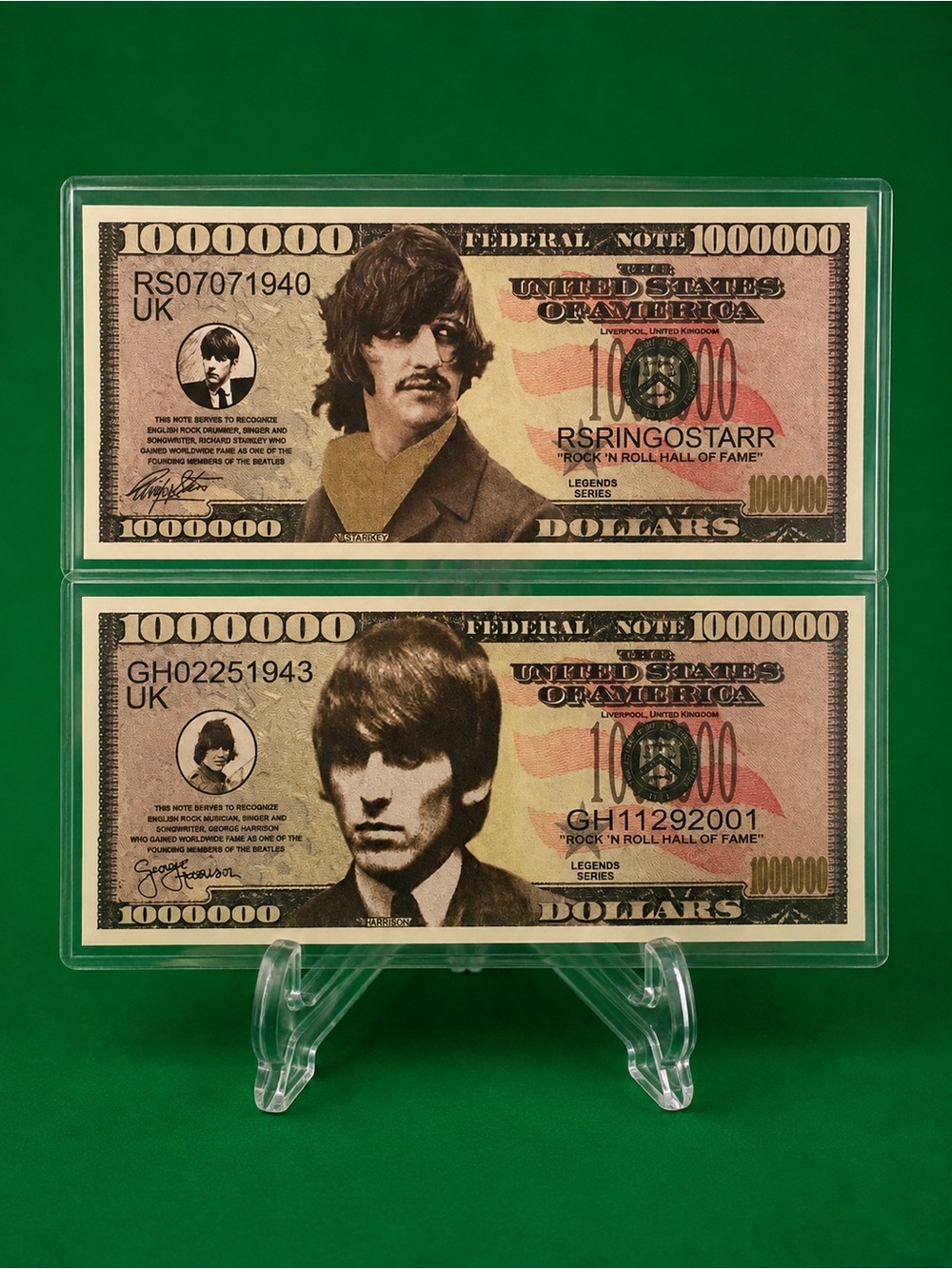 The Beatles Vintage Novelty $1,000,000 Bills